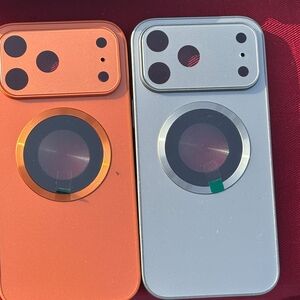 Aluminum Phone Case - Orange and Silver For 17 Promax /17 Pro